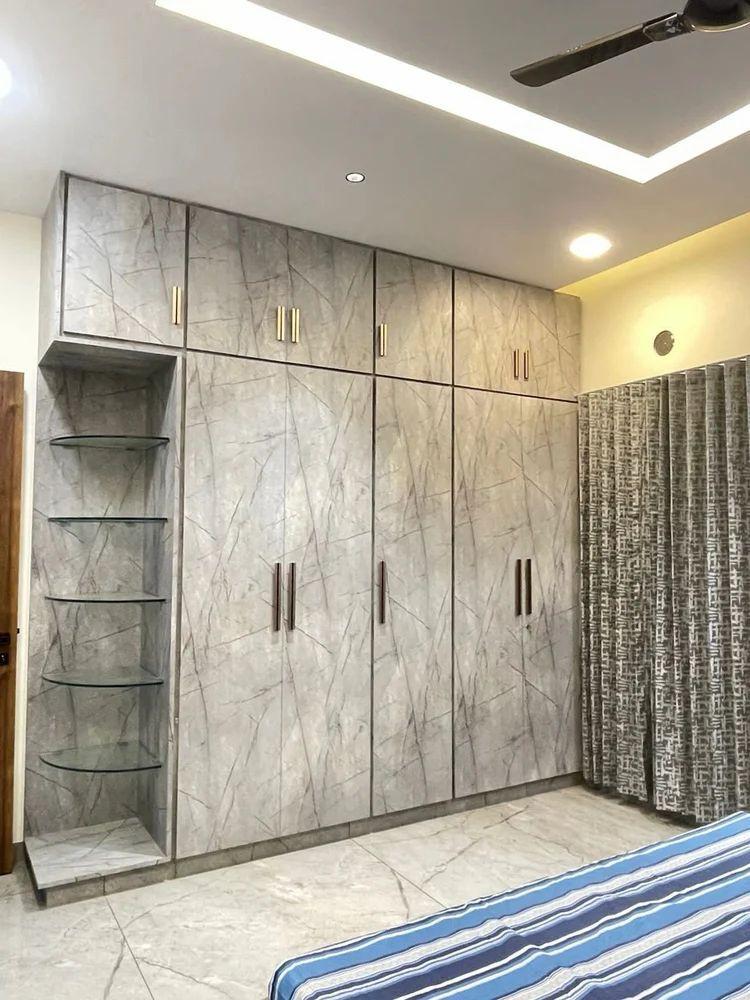 Textured Laminate Wardrobe with Open End Unit