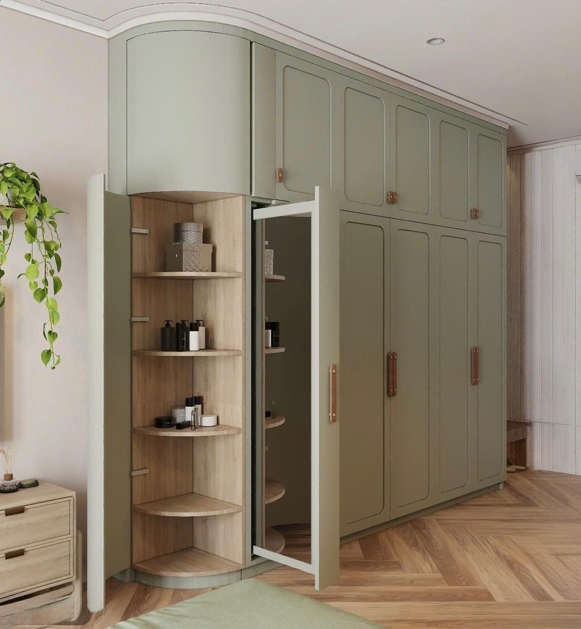 Matte Finish Corner Wardrobe